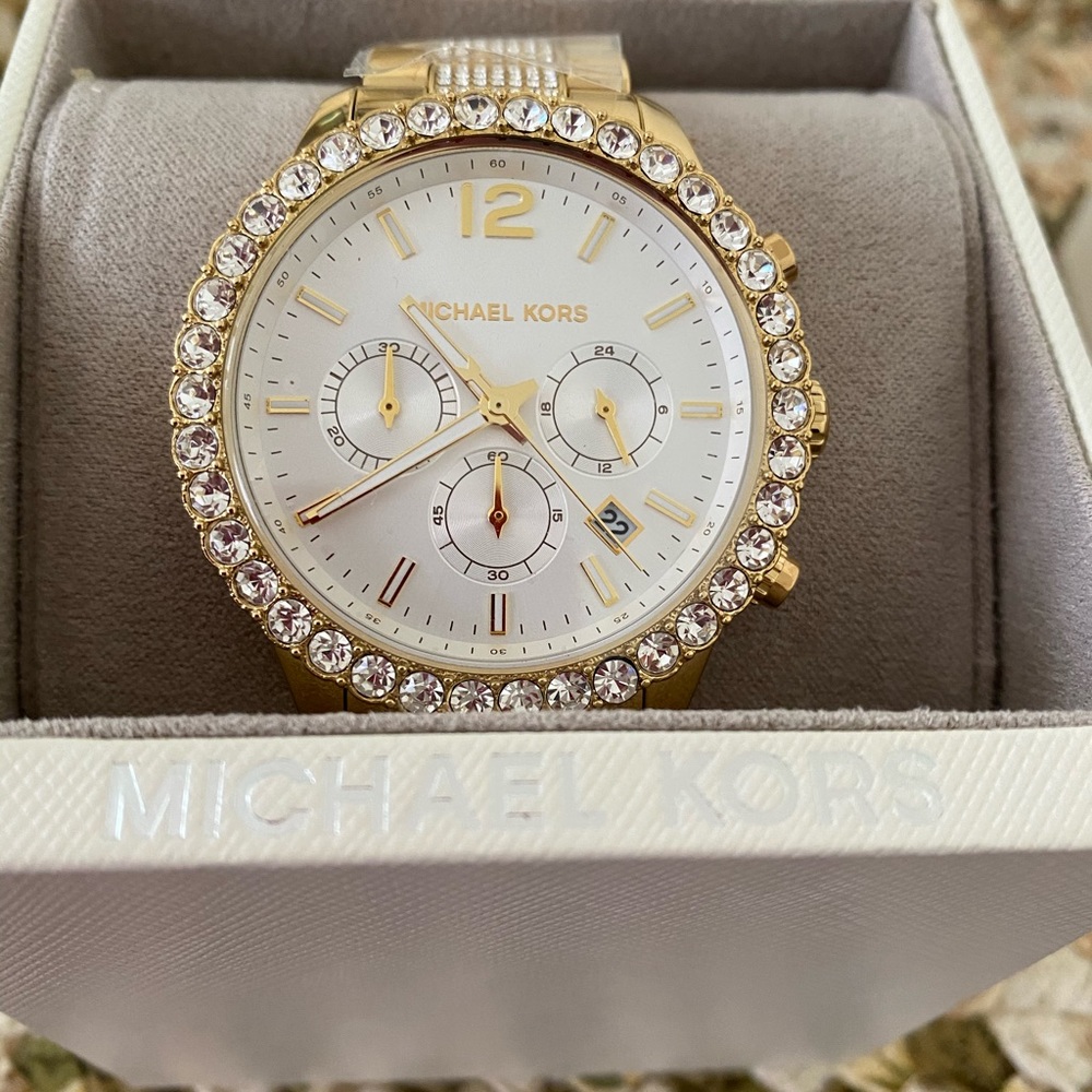 Gold and White MK watch. NWT . $325.00